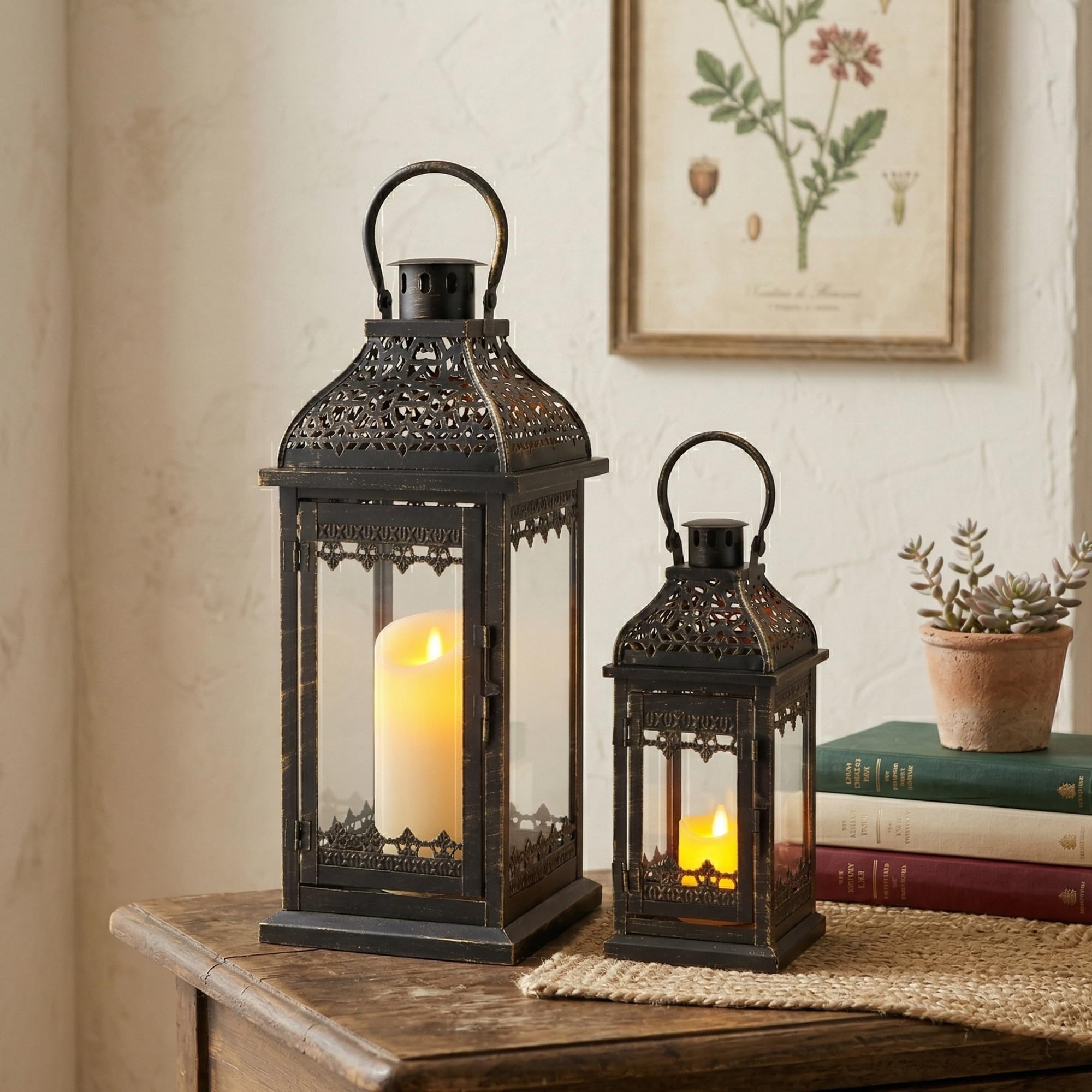 Set de 2 faroles Decorativos de Vela