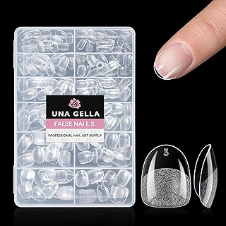 UNA GELLA Extra Short Oval Round Nail Tips, Pre-Shape 312pcs Short Gel Nail Tips Press on Nails Full Cover Oval Fake False Nails for Nails Extension DIY Salon at Home 12 Sizes