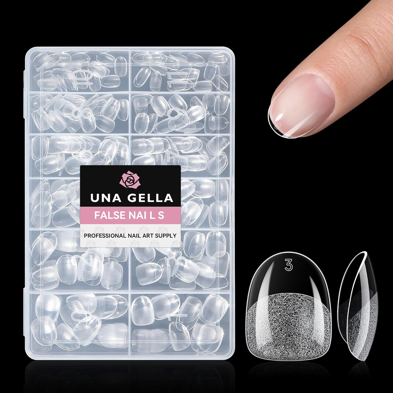 UNA GELLA Short Oval Gel Nail Tips - 312pcs Full Cover