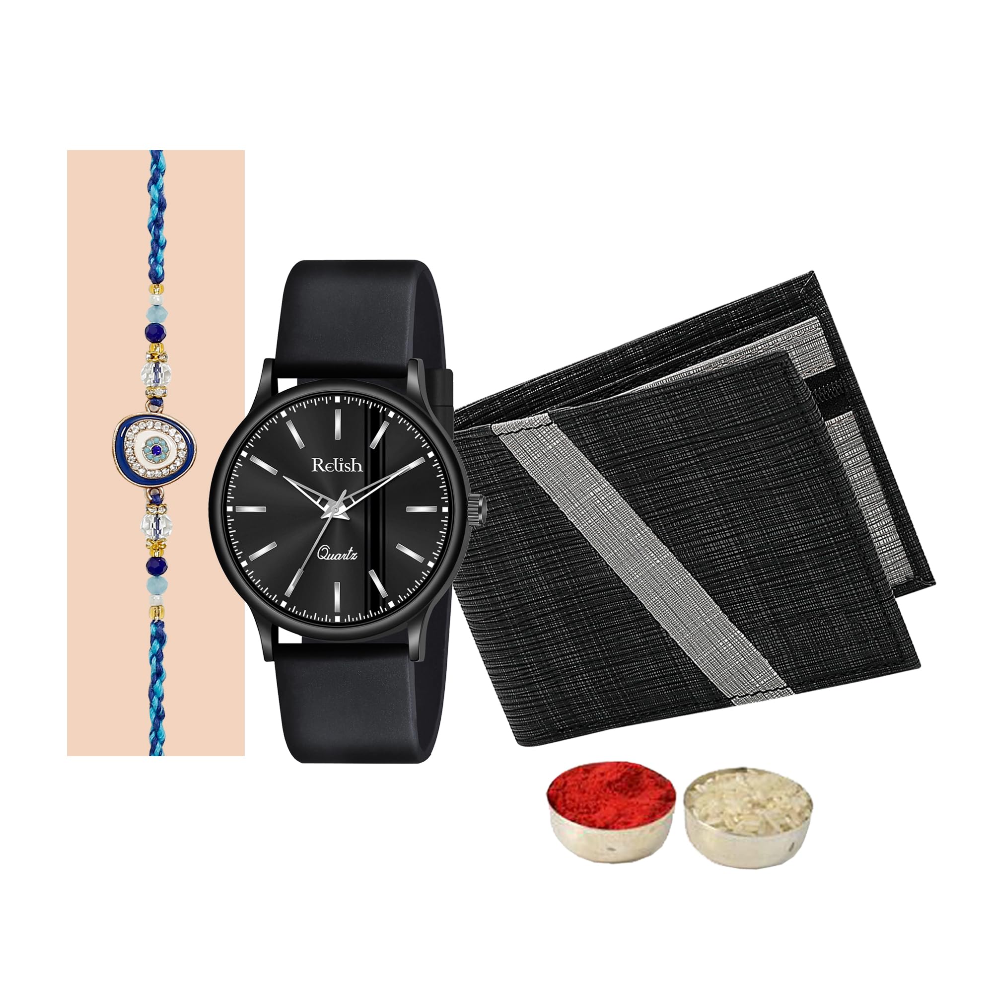 Relish Rakhi Gift Combo Pack for Brother Watch, Wallet, Rakhi, Roli Chawal | Brother Rakhi Gift Combo Set (B0D4HGHSSW) Amazon Price History, Amazon Price Tracker
