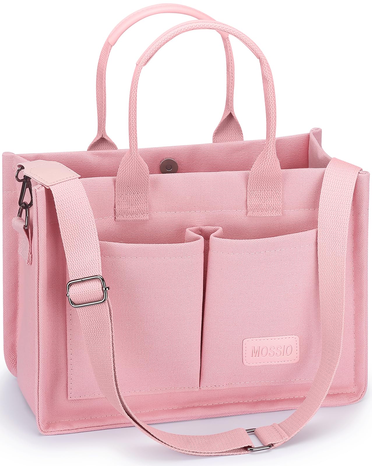 Mossio Large Canvas Tote Bag for Women with Pockets - Laptop Crossbody Work Tote Bag Everyday Bag Shoulder