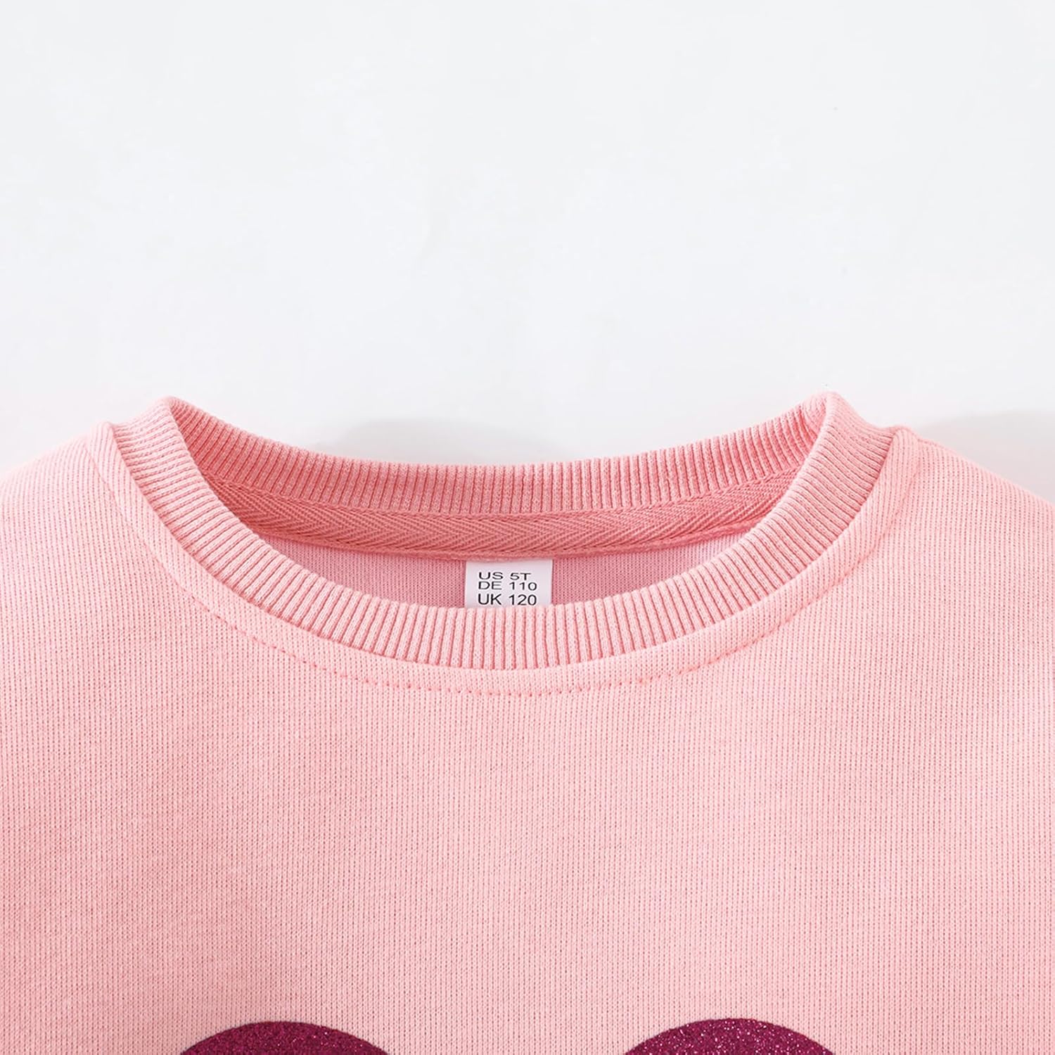 Toddler Girls Heart Sweatshirt Ruffle Long Sleeve Shirt Baby Valentine Outfits Pullover Tops 2-7 Years - Image 4