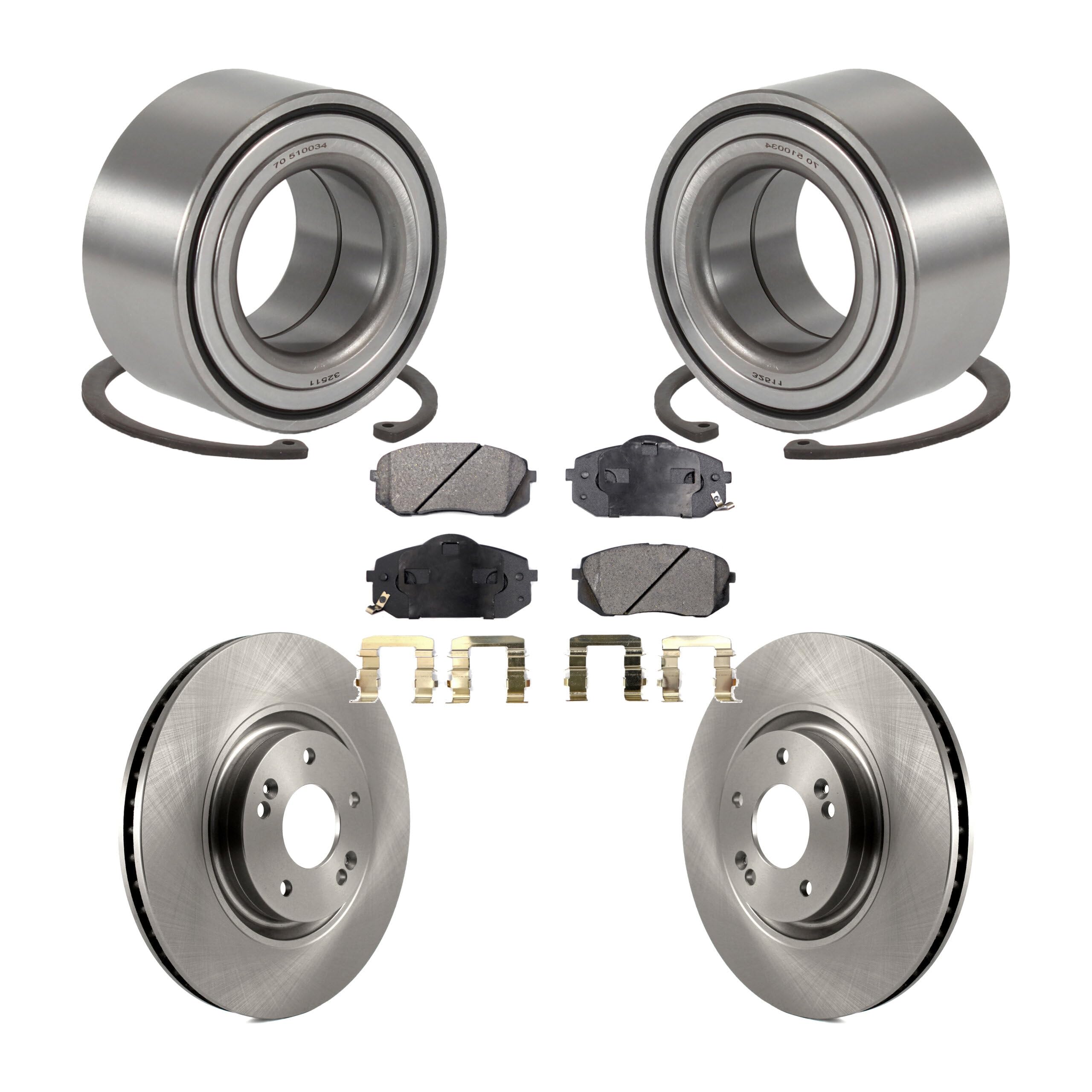 Front Wheel Bearing Disc Brake Rotors And Ceramic Pads Kit Replacement For Hyundai Tucson Kia Cadenza KBB-100082