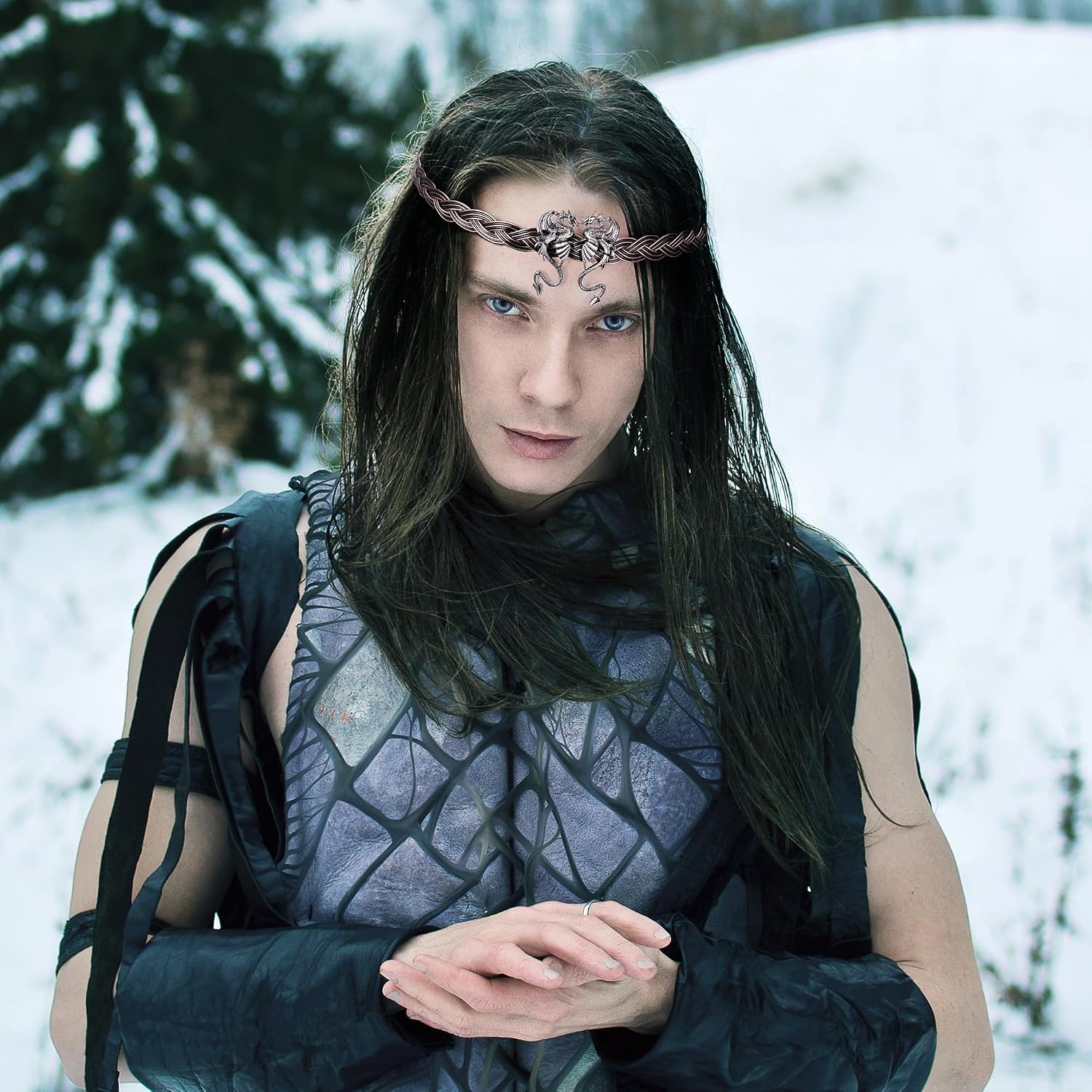 Circlet Crown Fairy Viking Headpiece Celtic Tiara Headband for Men Women Hair Accessory Cosplay Renaissance