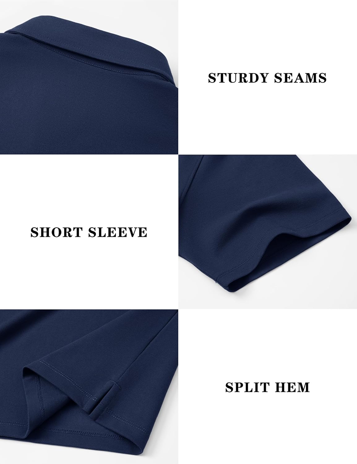 MAGNIVIT Men's Polo Shirt Short Sleeve 3 Button Cotton Pique Casual T-Shirts Moisture Wicking Performance Work Golf Tee - Image 7