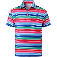 Mens Novelty Golf Polo Button Down Short Sleeve Shirt