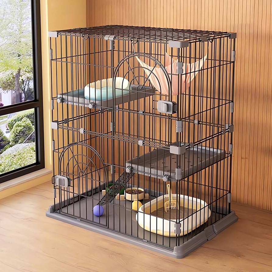 猫ケージ キャットケージ 2段 スリム 大型猫用 耐荷重10kg ピンク ケージ Amazon.co.jp: JPJieAnXin 猫ケージ キャットケージ 2段 スリム