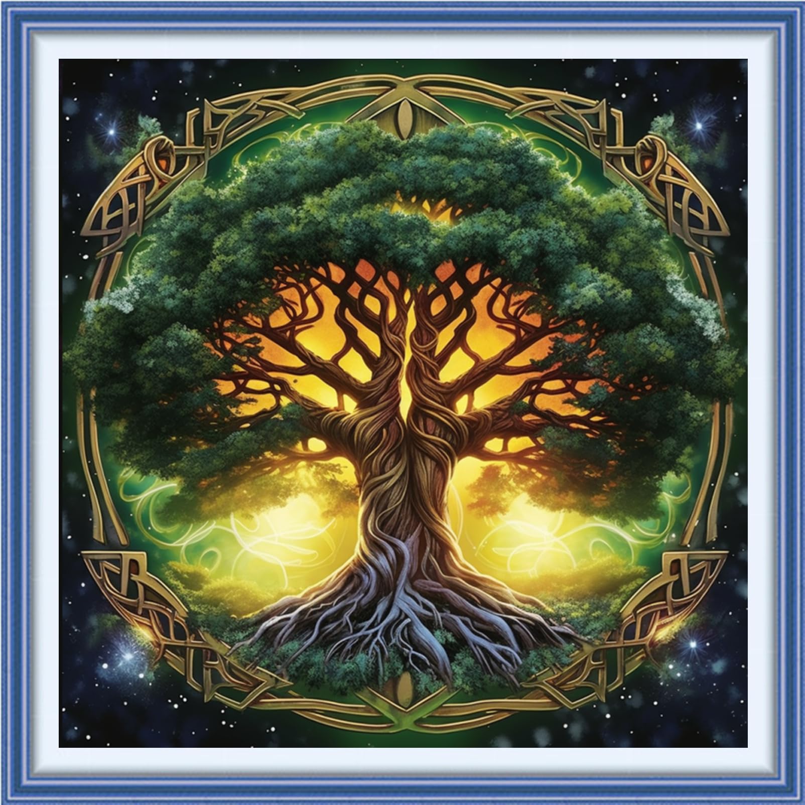 Funxvoot Stamped Cross Stitch Kits Beginners Full Range of Embroidery Kits for Adults 11CT Embroidery Patterns Needlepoint Kits Printed Cross Stitch Kits - (Magic Tree 18x18 inchs)