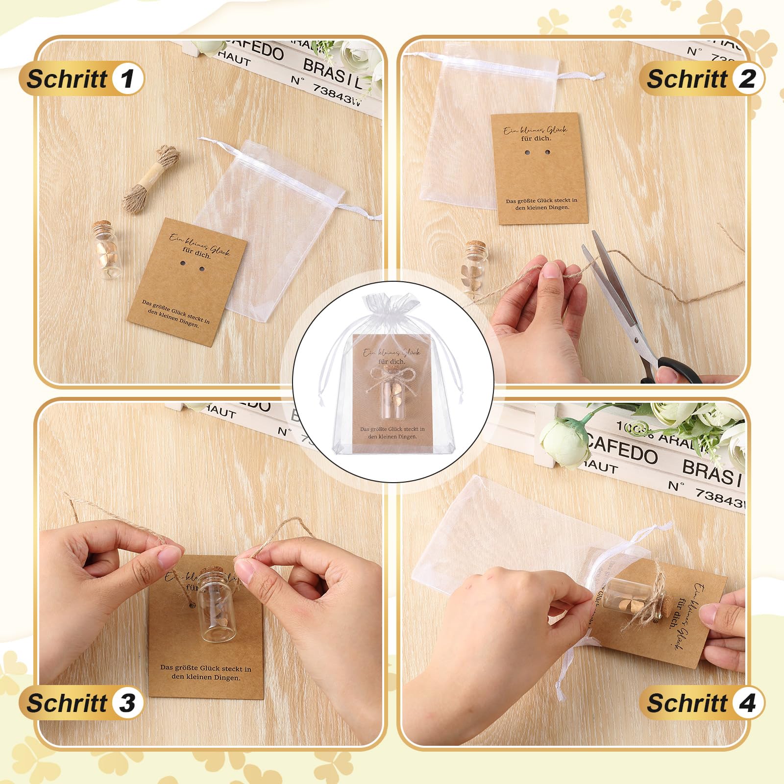 Hestya 40 Set Kleeblatt Wunscherfüller Glücksbringer Hochzeit Gastgeschenk