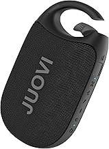 JUOVI Portable Bluetooth Speaker, 24 Hours of Battery Life, High Stereo Sound, Bluetooth 5.3, IP68 Waterproof, with Carabiner, Ideal for Beach and Outdoor (Black)