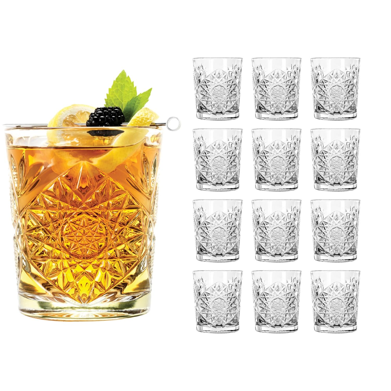 LIBBEY 70300 - Bicchiere da cocktail D.O.F. "HOBSTAR", 355 ml, set da 12 pezzi