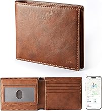 ESR Geo Wallet with Find My, RFID Blocking, Wallet for Men, Wallet TrackeriOS 14.5 Above Only, Holds 9 Cards and 15 Bills, Replacement for AirTag Wallet, Slim Bifold Card Holder, Aged Leather