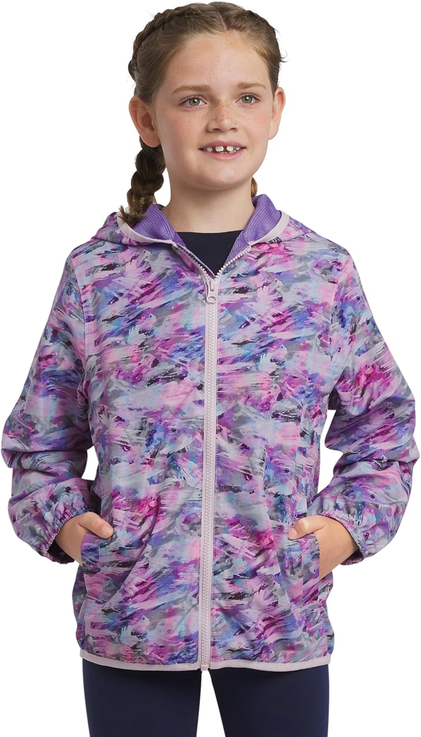 Lands' End Unisex Kids Lightweight Mesh Lined Weather Resistant Packable Rain Jacket