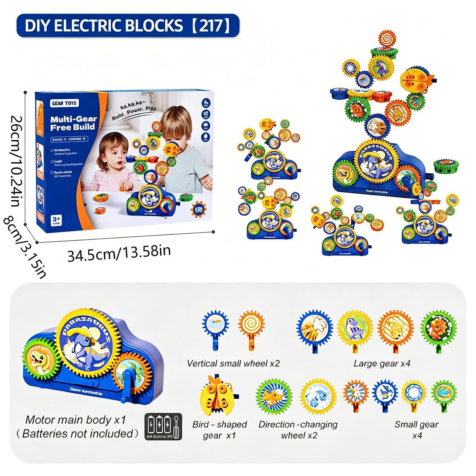 Bloques De Construcción De Engranajes Eléctricos Set Aprendizaje Educativo
