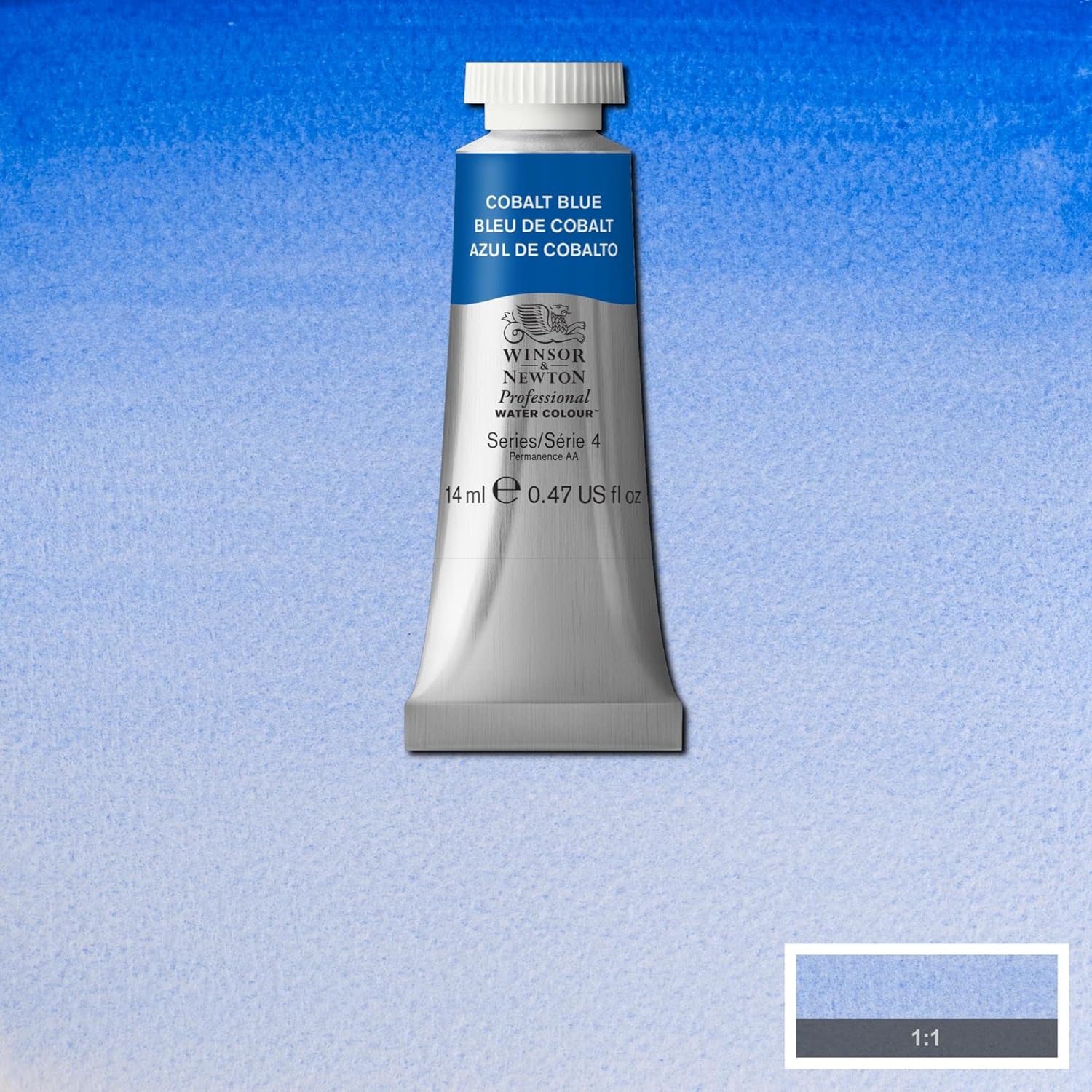 Winsor & Newton 8840515 Professional Watercolour Paint, Vivid Watercolours in Artist Quality, High Colour Brilliance & Luminosity, Non-fading, Archival Quality, 14 ml Tube - Cobalt Blue