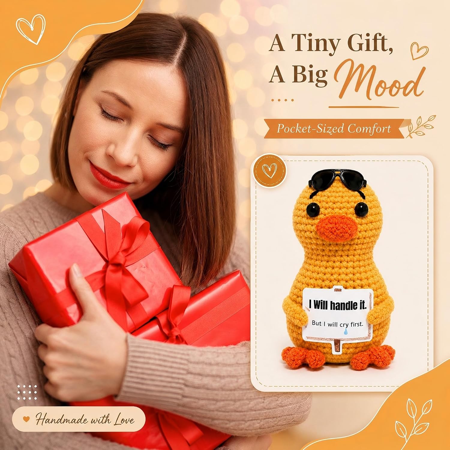 Coworker Gifts for Women, Funny Gifts for Women, Crochet Duck Decor