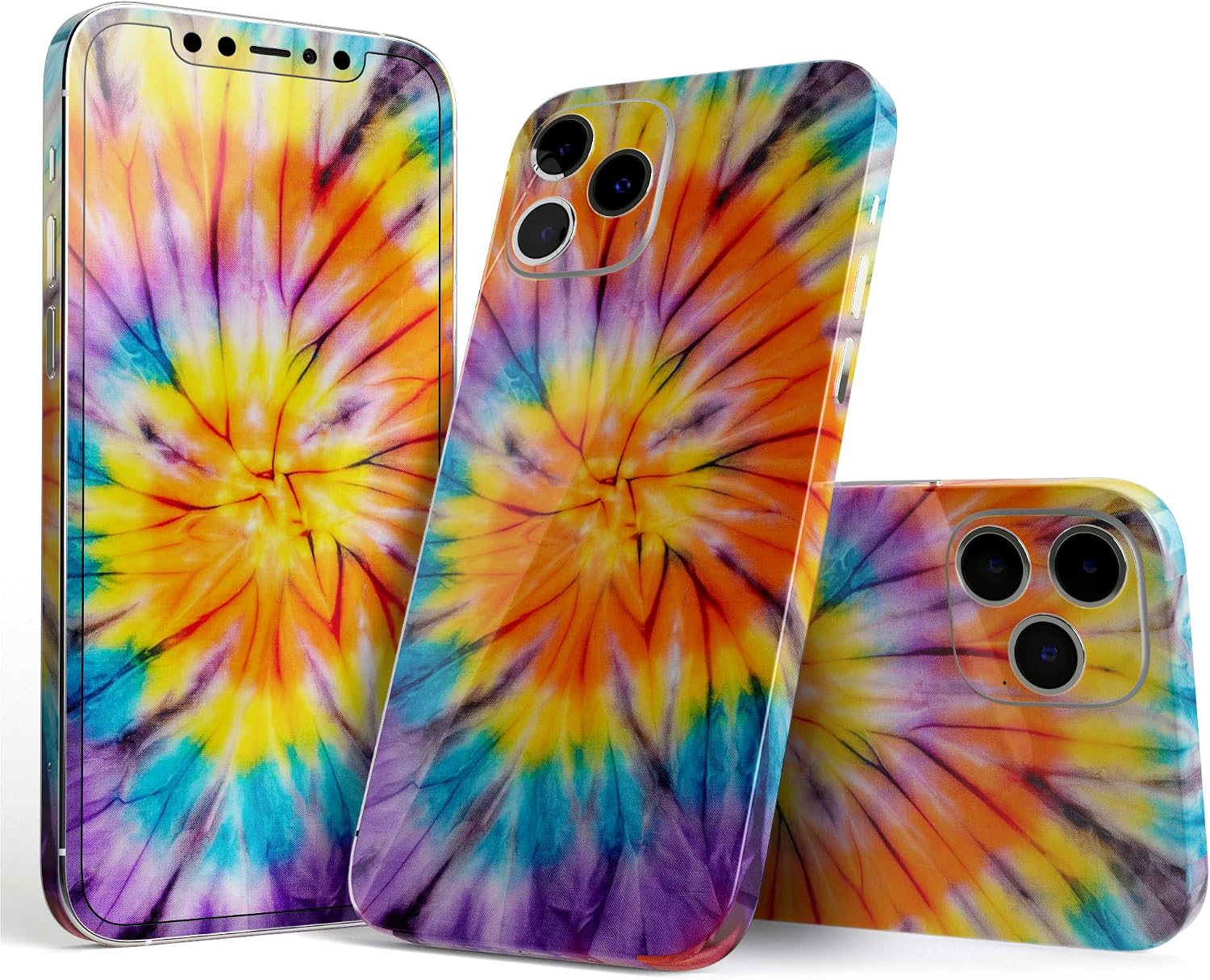 DesignSkinz Full Body Skin Decal Wrap Kit Compatible with iPhone 8 - Bright Tie Dyed V1