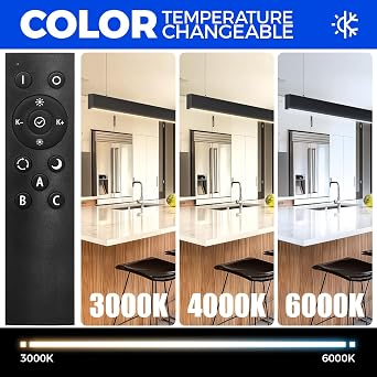 Barrina 3575 Remote Series LED Linear Light Fixture 4FT 40W, Black, 4 Packs