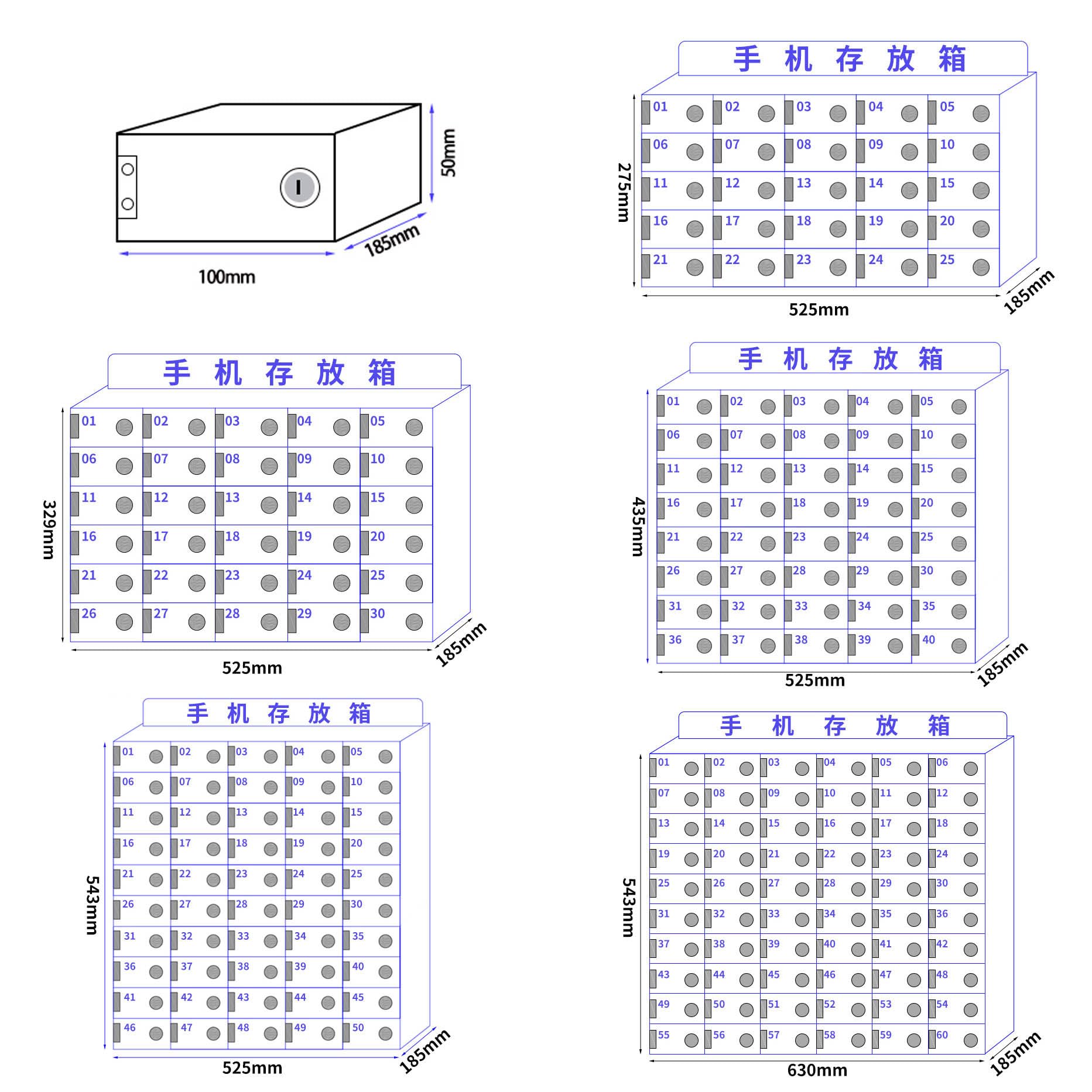 Ufficio e scuola Sto Box con serratura per telefoni Le 25 Cartments Sicuro nizer per aula e uso del personale Tenere i dispositivi sicuri e nized
