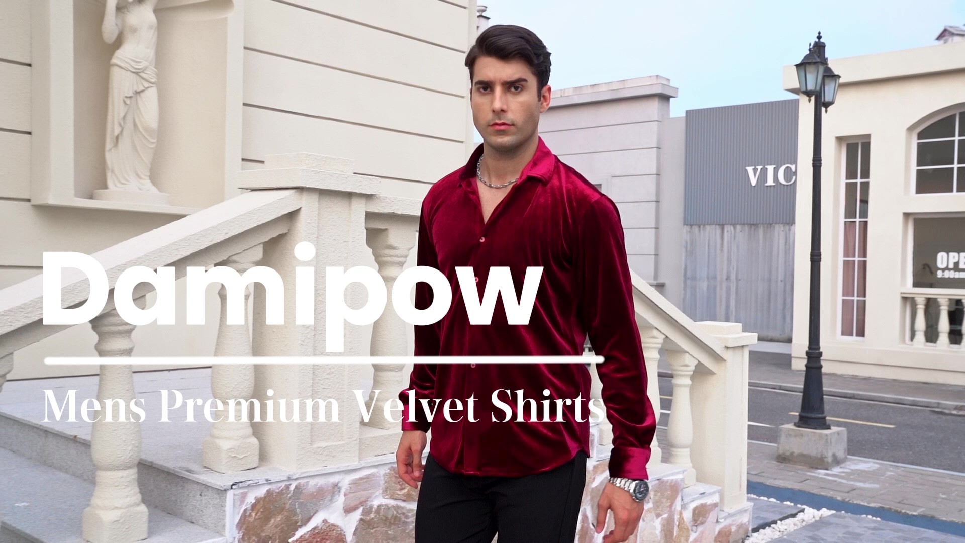 red velvet dress shirt Lou Overshirt in Red Velvet SVRN