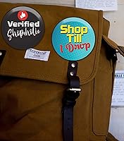 Vista 8 de Botones de pinback certificados para adictos a las compras (paquete de 10) – Regalos de calidad premium para niños, adolescentes y adultos – Regalos