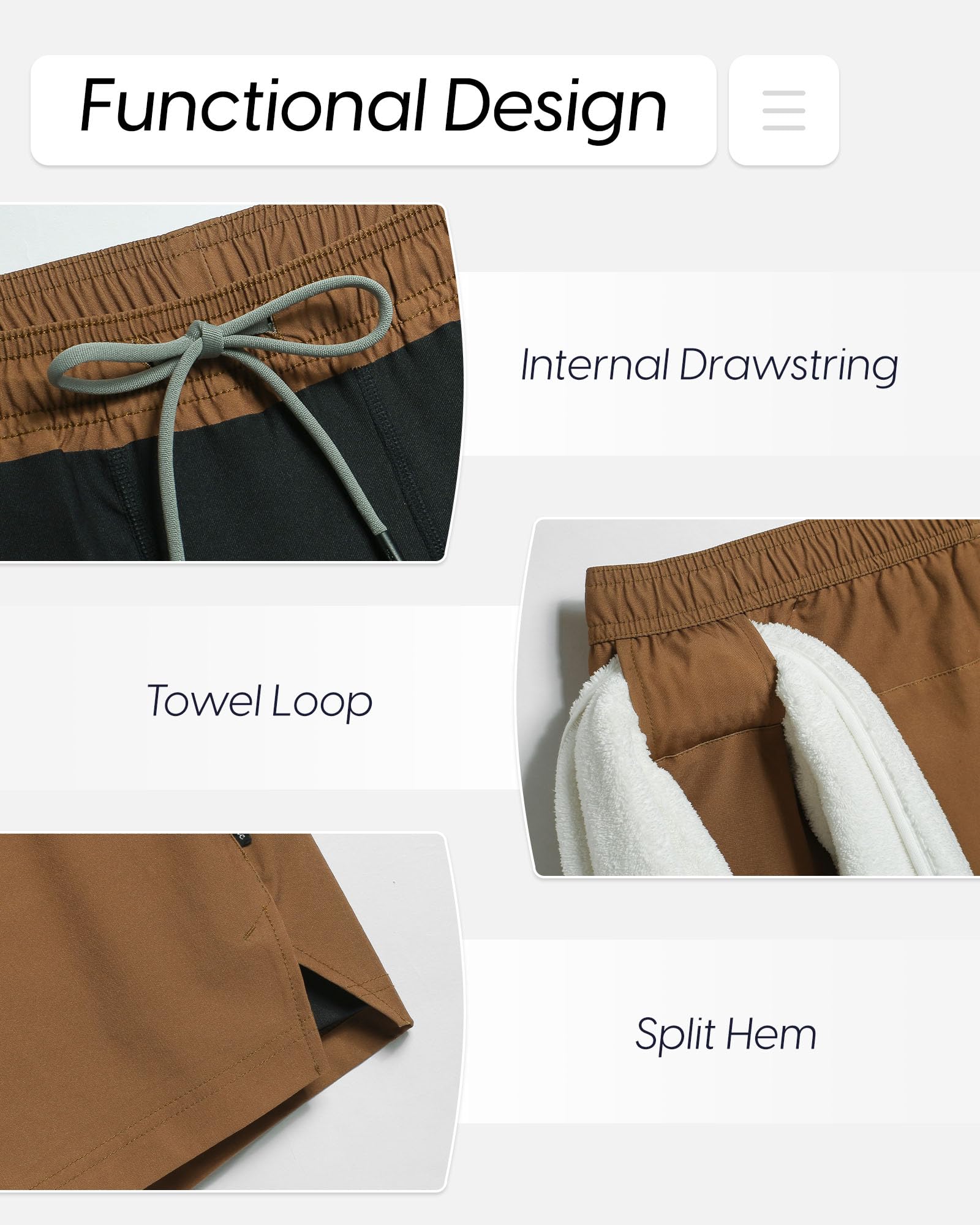 maamgic Traje de baño para Hombre de 5 Pulgadas con Forro de Malla de Secado rápido para Hombre, Pantalones Cortos de natación