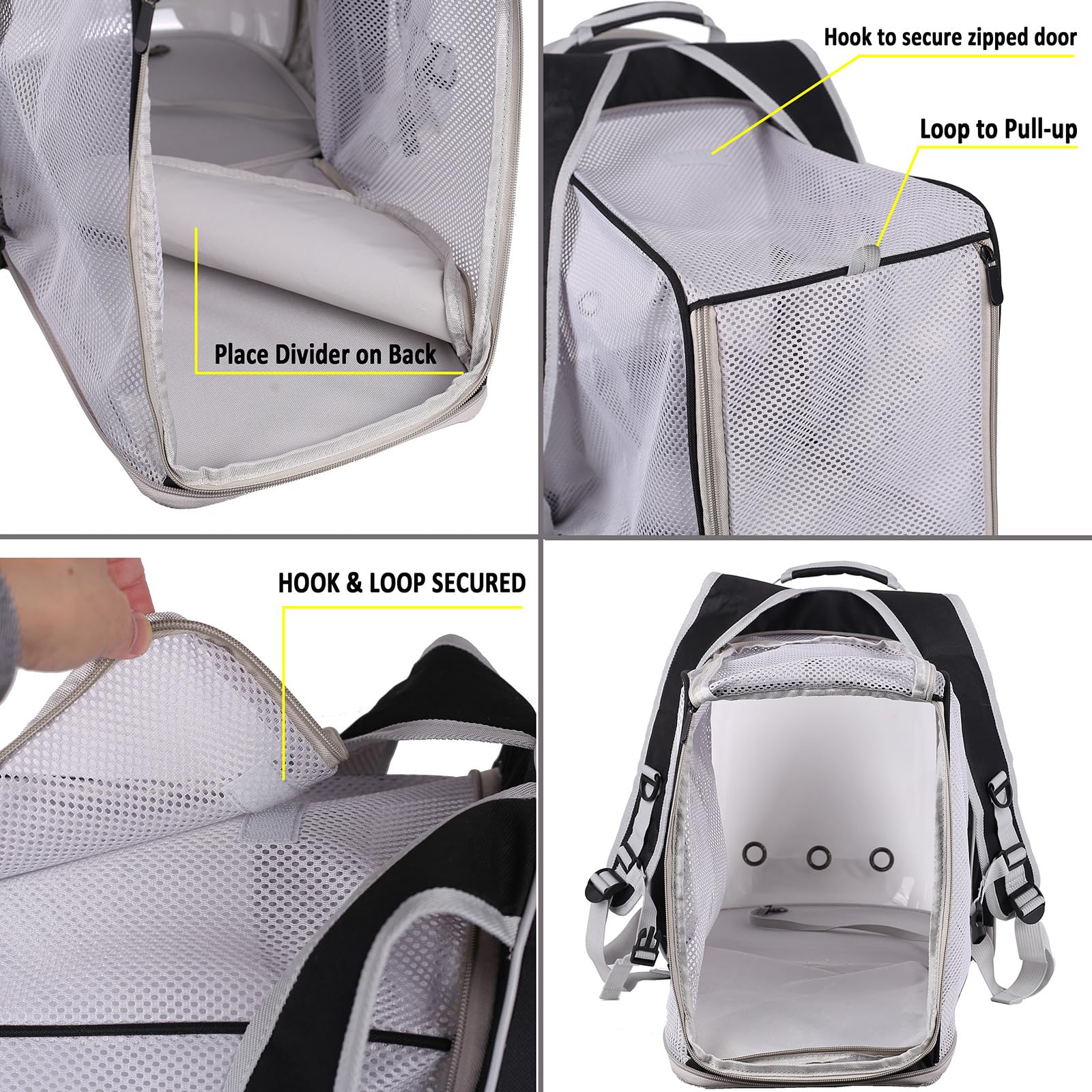 Mochila de extensión trasera para mascotas para gatos grandes y cachorros pequeños, cápsula de espacio transparente, astronauta, mochila transparente con ventana de burbujas para gatos