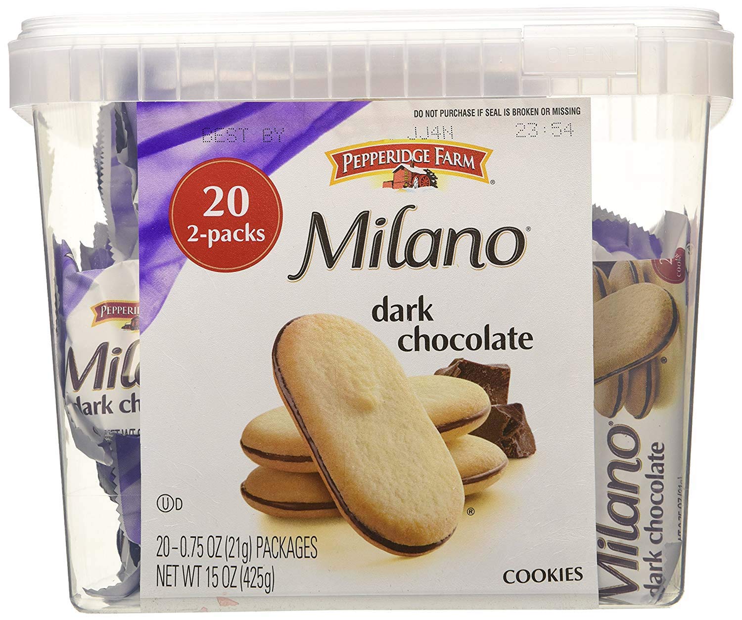 Amazon.com: Pepperidge Farm Milano Dark Chocolate Cookies, 2 Cases