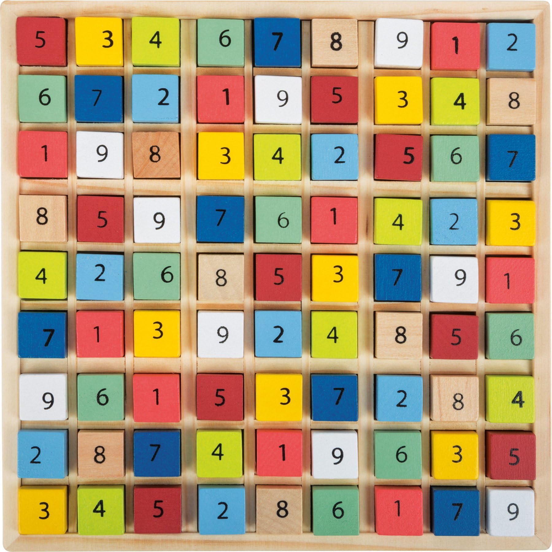 Sudoku Educate de Madera con Coloridos Cubos numéricos, Entrena la comprensión de los números.