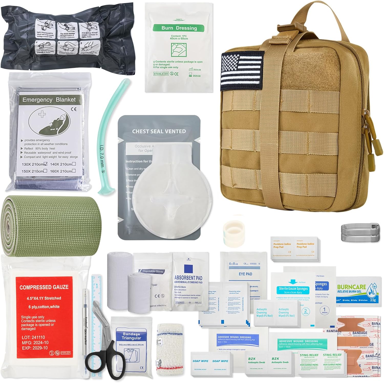 STAMEN IFAK Trauma Kit – Include 36″ Splint, Emergency Bandage, Gauze – Tactical First Aid Kit Molle Pouch for Military, Combat, Car, Travel, Camping, Hiking, Severe Bleeding Control – Survival Kit STAMEN IFAK Trauma Kit – Include 36″ Splint, Emergency Bandage, Gauze – Tactical First Aid Kit Molle Pouch for Military, Combat, Car, Travel, Camping, Hiking, Severe Bleeding Control – Survival Kit