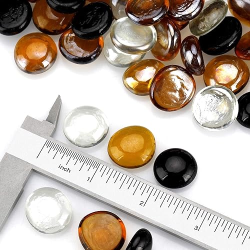 Miniatura 3 de Cuentas de vidrio de fuego mezcladas de 10 libras, gotas de vidrio de fuego de 12 pulgada de alto brillo para chimenea, hoguera y paisajismo, negro