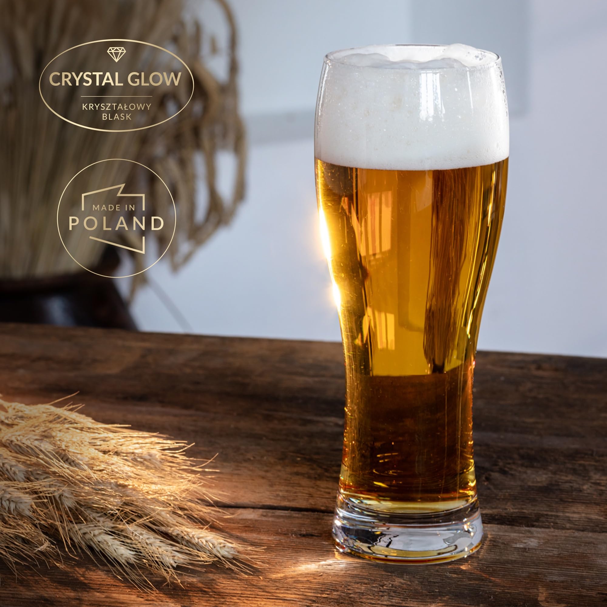KROSNO Vasos de cerveza altos | Juego de 6 | 16.5 oz | Colección Chill | Perfecto para el hogar, restaurantes y fiestas | Apto para lavavajillas y microondas