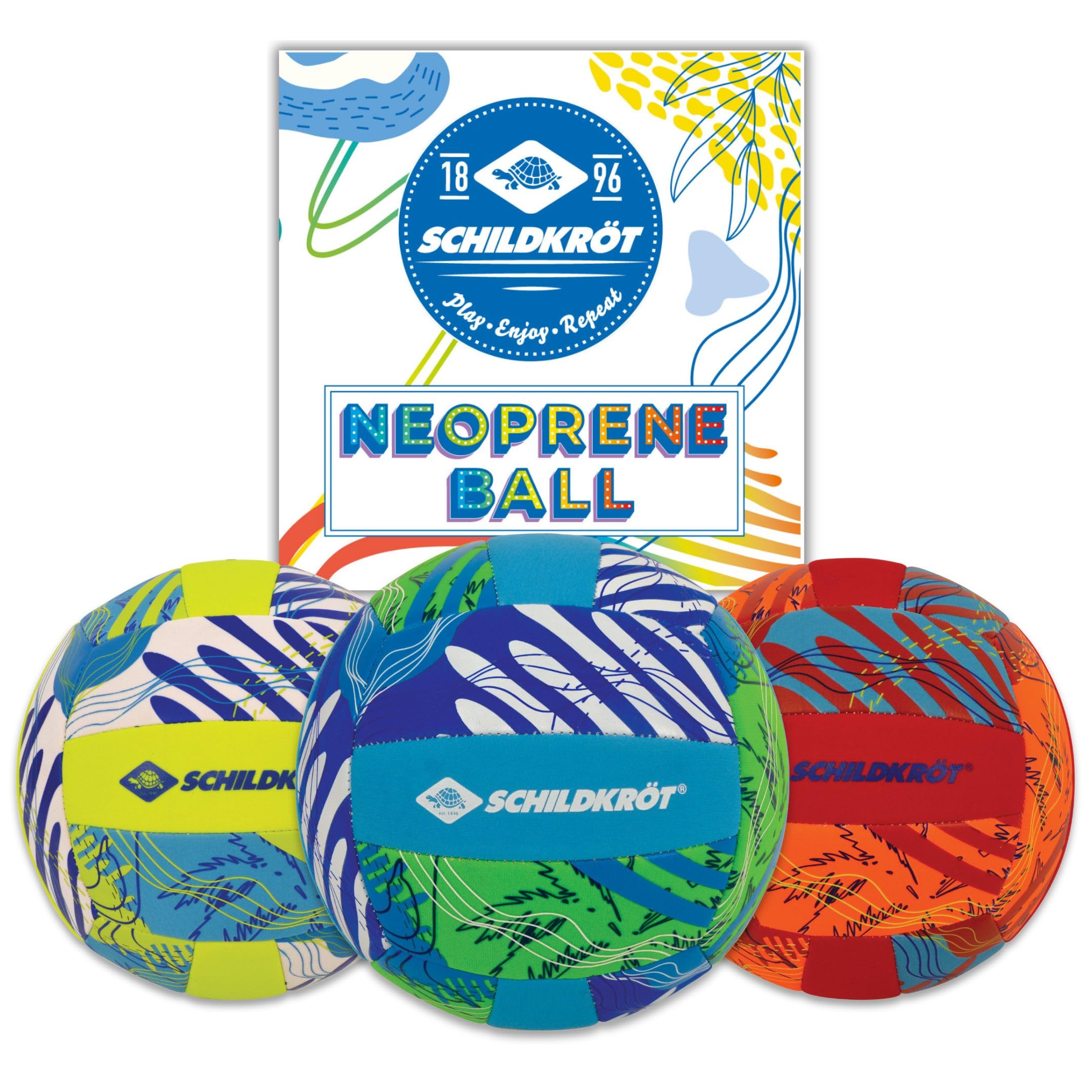 Schildkröt Neopren Beachvolleyball Größe 5 | Ø 21 cm | salzwasserfest & rutschfest | weiche, griffige Oberfläche | Ideal für Strand, Garten, Kinder & Erwachsene