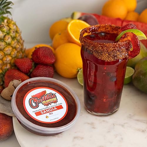 Miniatura 2 de Cheilitas Chamoy Salsa de caramelo mexicano natural para bordes  Hecho a mano para bebidas cócteles micheladas cerveza y más sandía