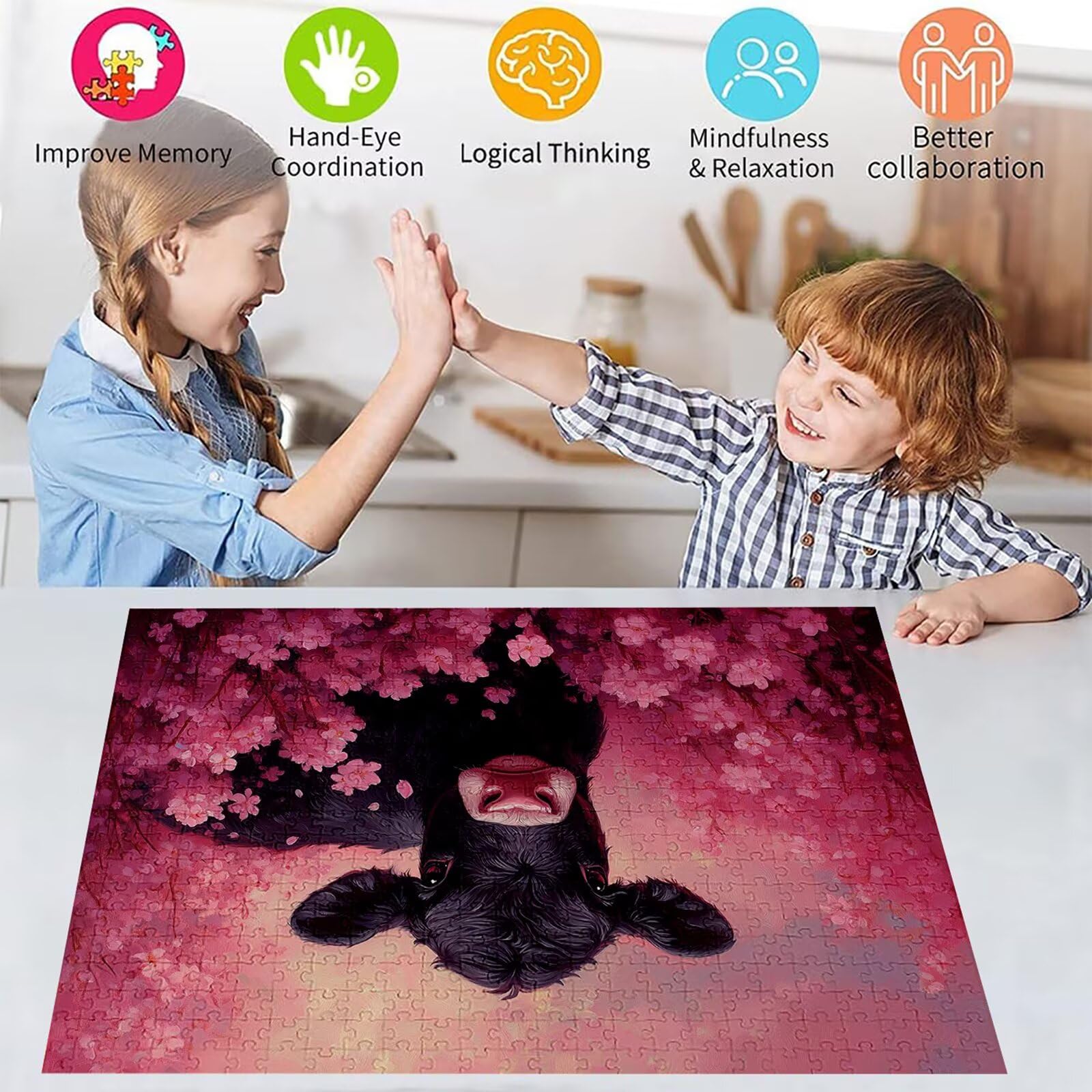 Puzzle 3000 elementów puzzle dla dorosłych wołowina 122 x 81 cm unikalne rzemiosło klasyczne 3D drewniana układanka do rodzinnych gier aktywnych, układanka do samodzielnego wykonania nawet do