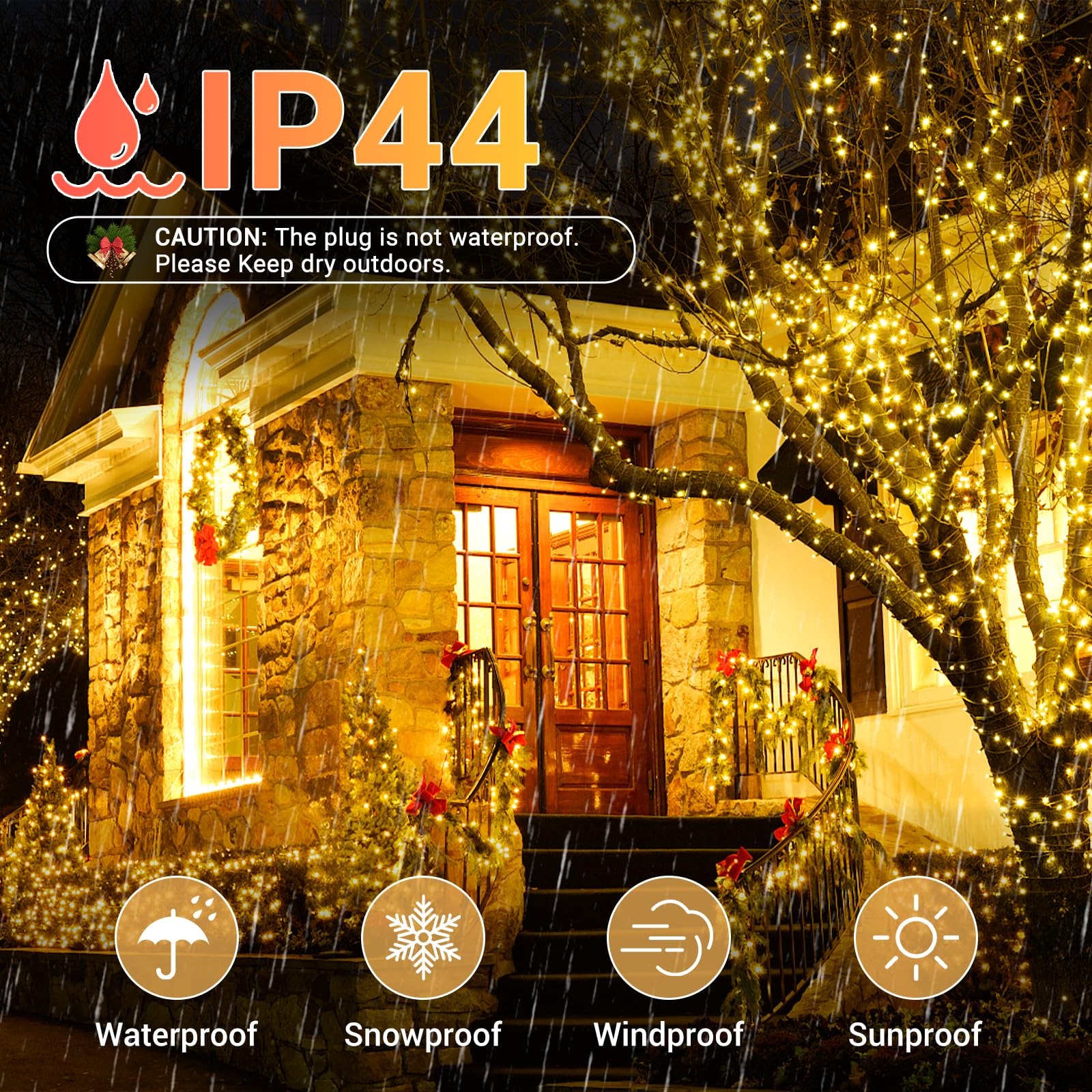 Marchpower Outdoor Christmas Lights, 20m 200LEDs Fairy Lights Mains Powered - Image 2