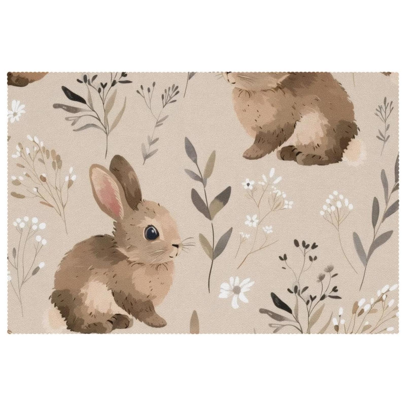 Set de table lapin antidérapant pour des repas de Pâques et brunchs en famille