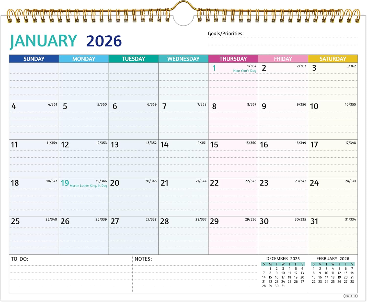 2026-2027 Wall Calendar - 18 Months Calendar 2026-2027, Jan 2026 - Jun 2027, 14.57 x 11.42 In, 2026 Calendar, Monthly Calendar with Ruled Blocks, Thick Paper, Holidays, To-do ? Notes Jan.2026 - Jun.2027 Calendar