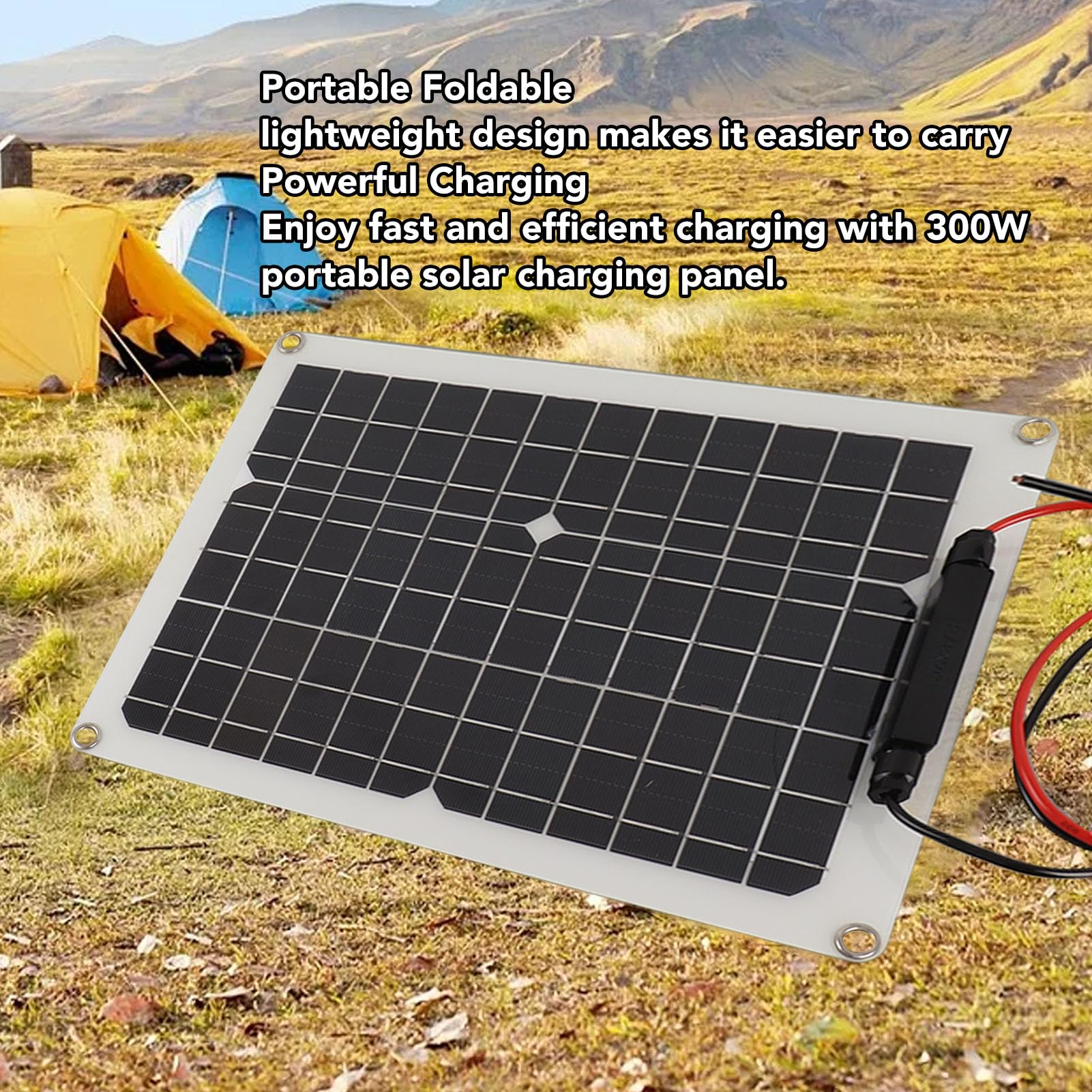 Buachois Kit Solaire 300W, Panneau Solaire avec Contrôleur de Charge Haute Efficacité 2 Sorties USB pour Camping Plein Air Caravane Bateau
