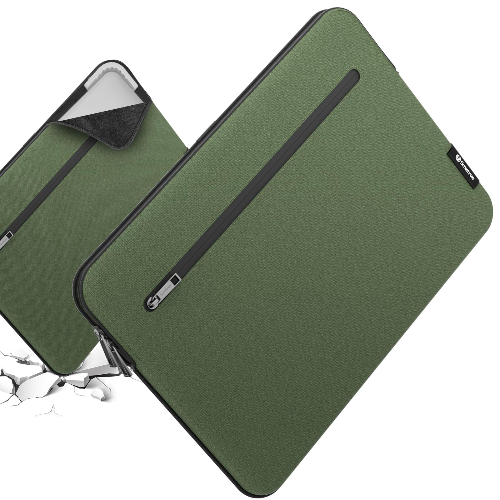Smatree SlimPro pokrowiec na laptopa 16 cali DELL Precision 5690/5680 Workstation, do 16-calowego DELL Pro Max 16 Premium MA16250, do m16 R2, etui z kieszenią na akcesoria, zielony (S613G)