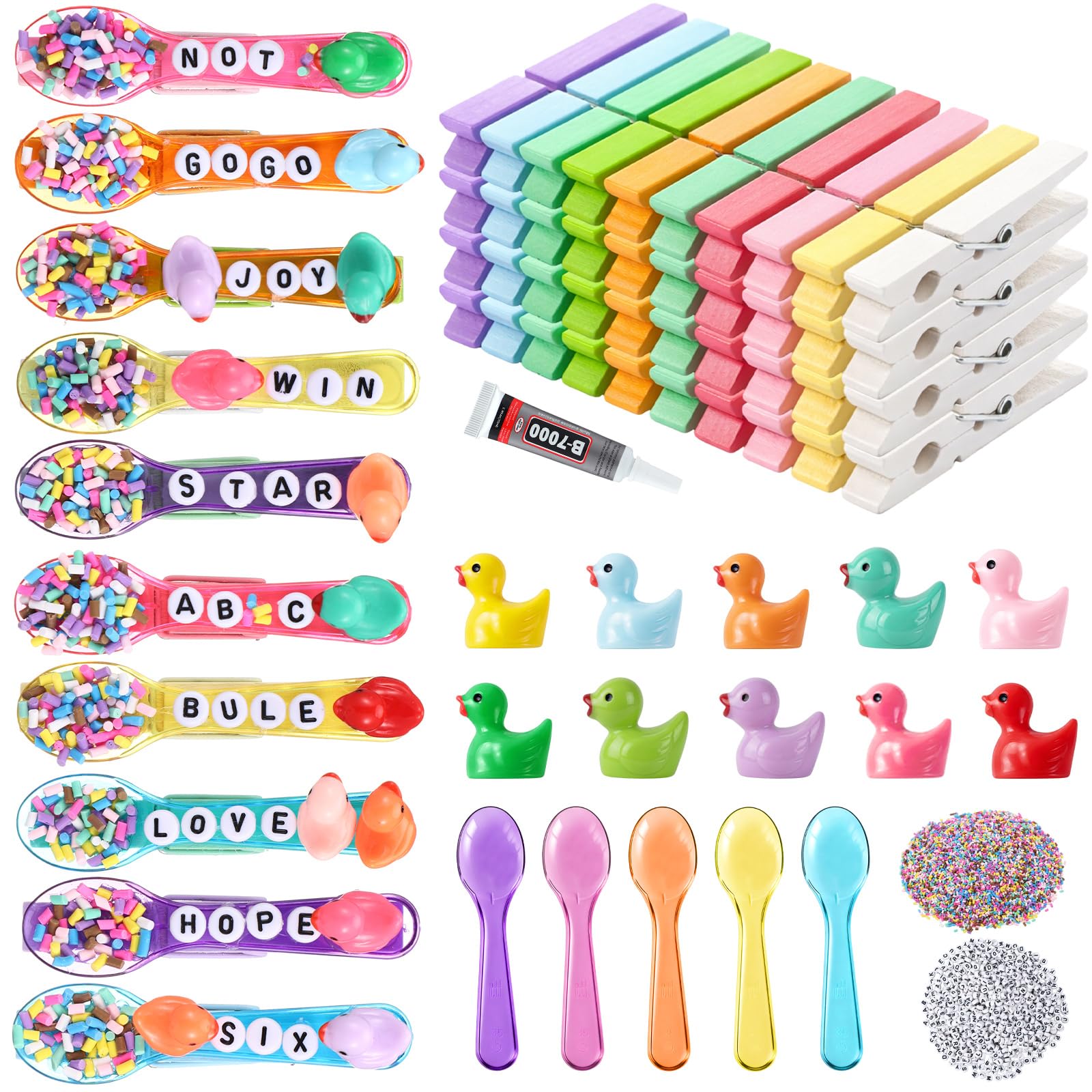 Geelin Cheer Pins 80 Clips 800 Beads 30 Ducks 80 Spoons Macaron Colors