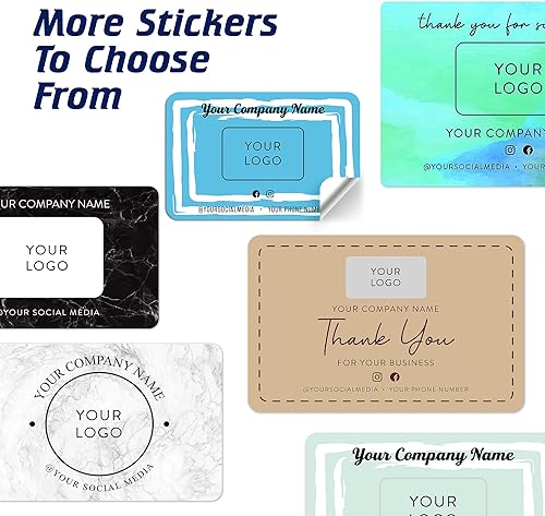 Vista 63 de DayStar Custom Signs & Design, Paquete de 60 calcomanías rectangulares personalizadas de vinilo personalizadas para logotipo de pequeñas empresas