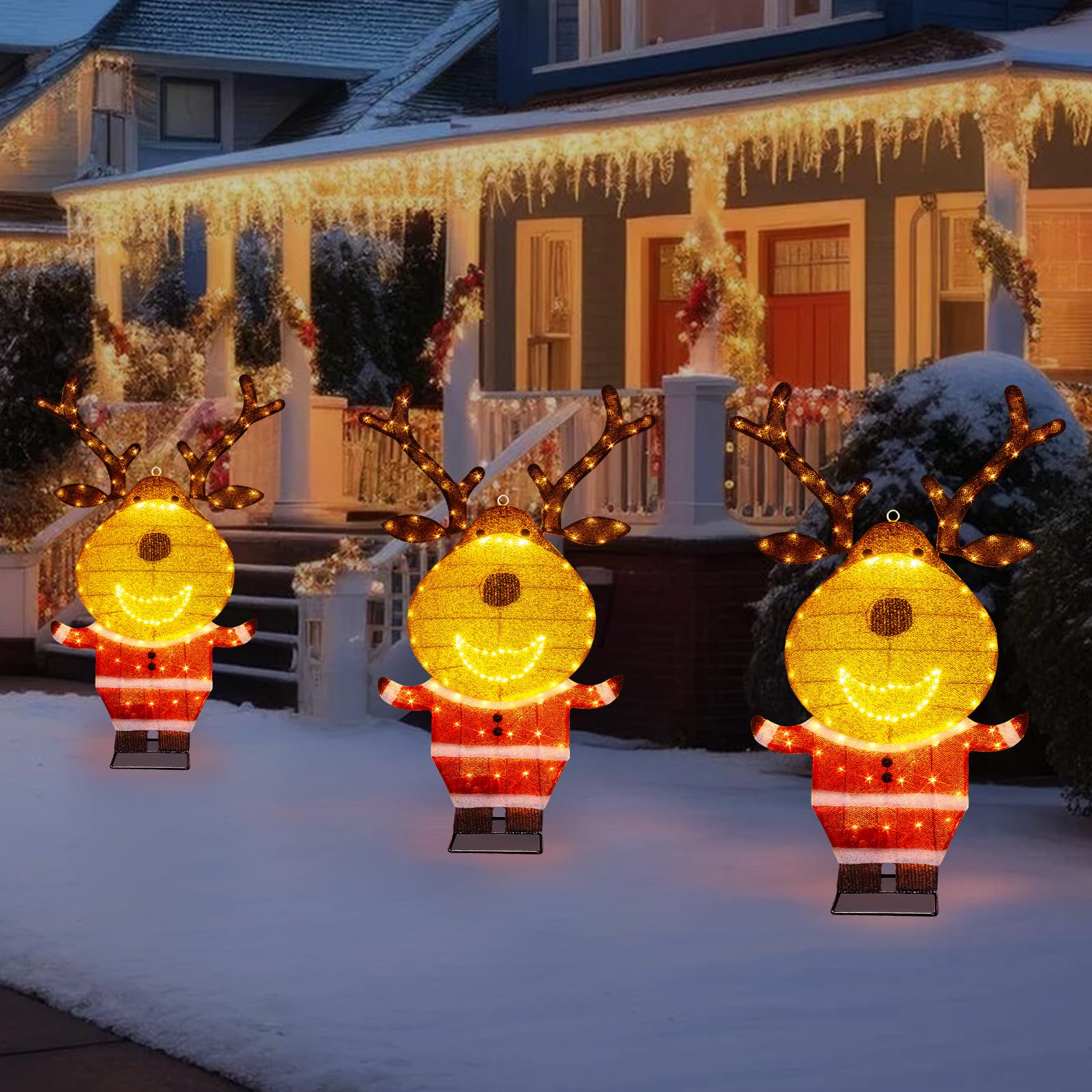 Décoration lumineuse en forme de renne pour l'extérieur