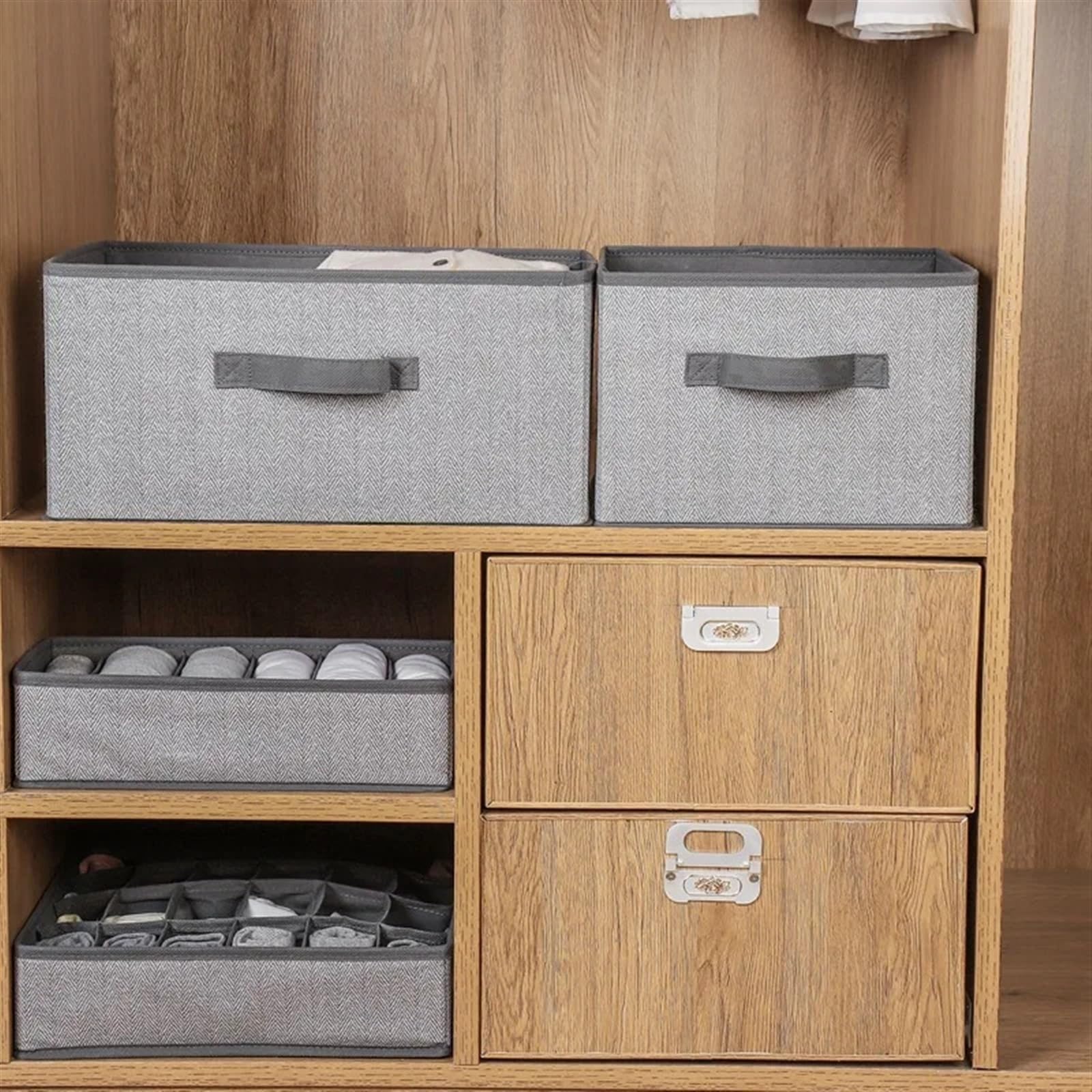 Caja de almacenamiento de tela no tejida, nizer cuadrado sin tapa para ropa y artículos diversos, solución de almacenamiento de cajones de 30 x 30 x 30 cm, duradera y ahorra espacio