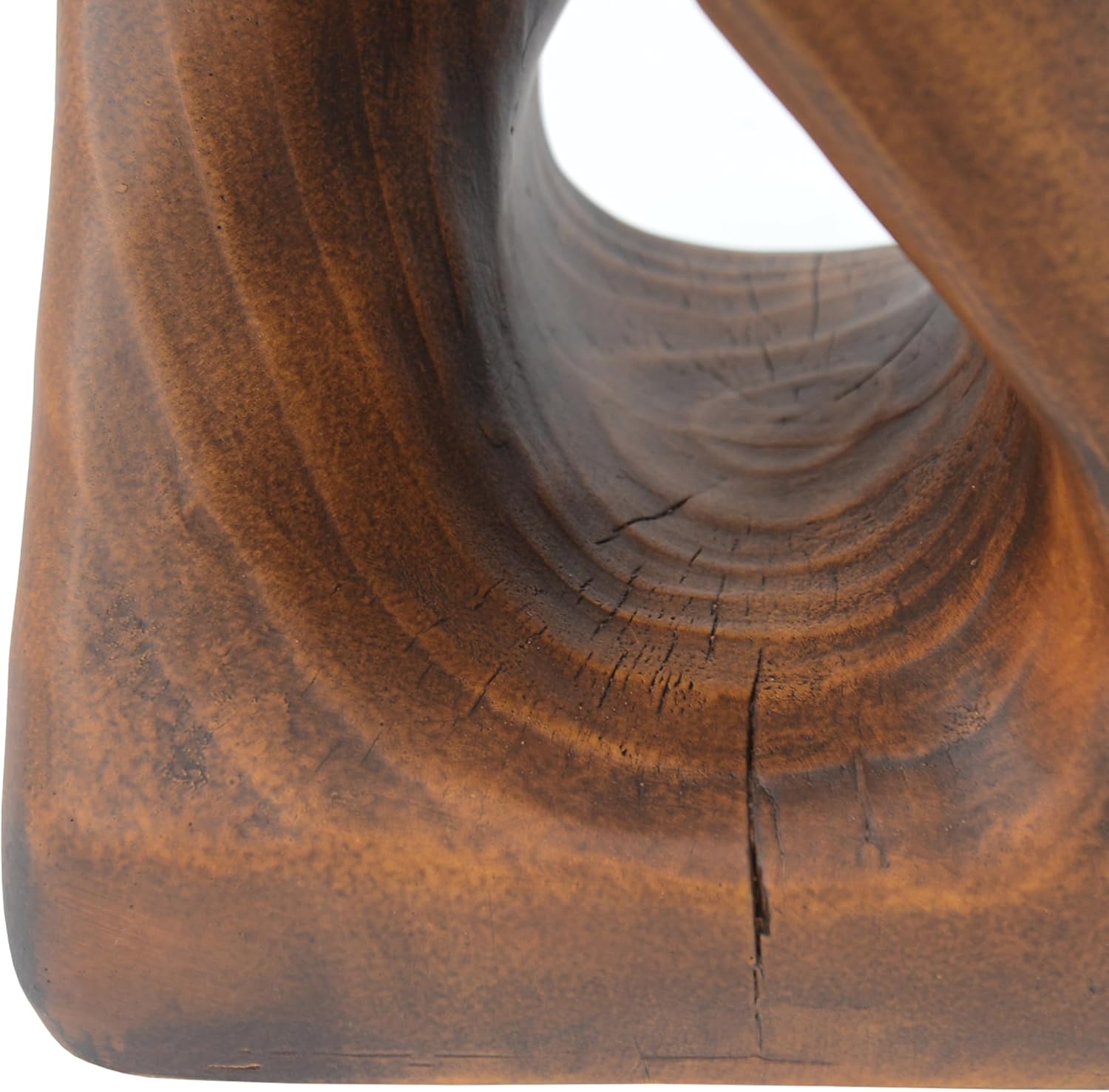 Small Coffee Table, Round Twist Shape Side Table End Table, MGO Coffee Table for Living Room Wood-Like Texture Decorative Furniture for Apartment, Home Office, Brown