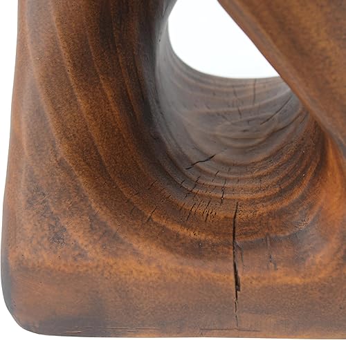 Miniatura 46 de kevinplus Mesa auxiliar redonda de madera para sala de estar, mesa auxiliar retro en relieve para apartamento, dormitorio, oficina (diámetro 20.5 x