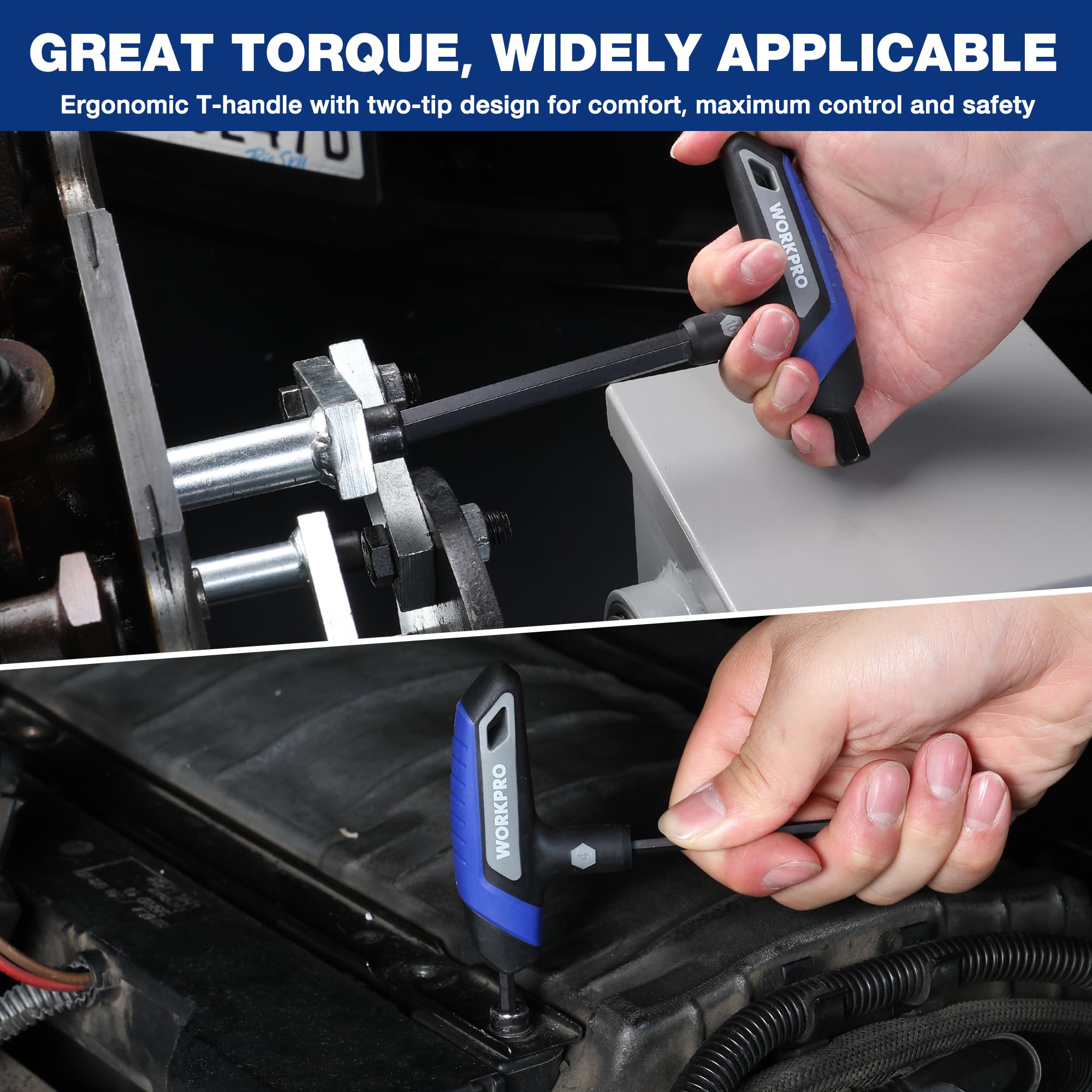 WORKPRO T-Handle Hex Key Set - Metric & SAE -8