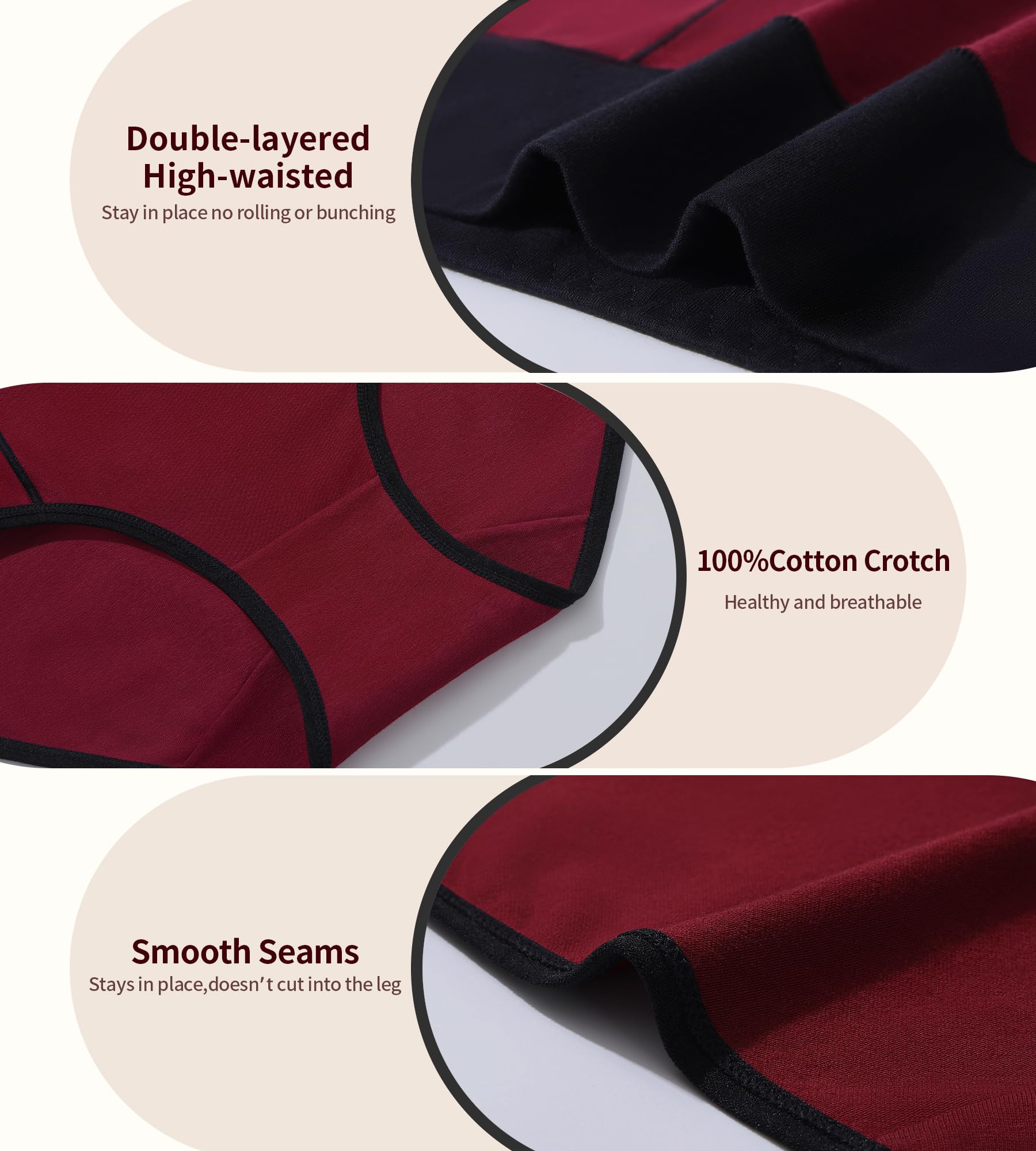 Damen-Slips, Baumwolle, mittelhohe Taille, 5er-Pack