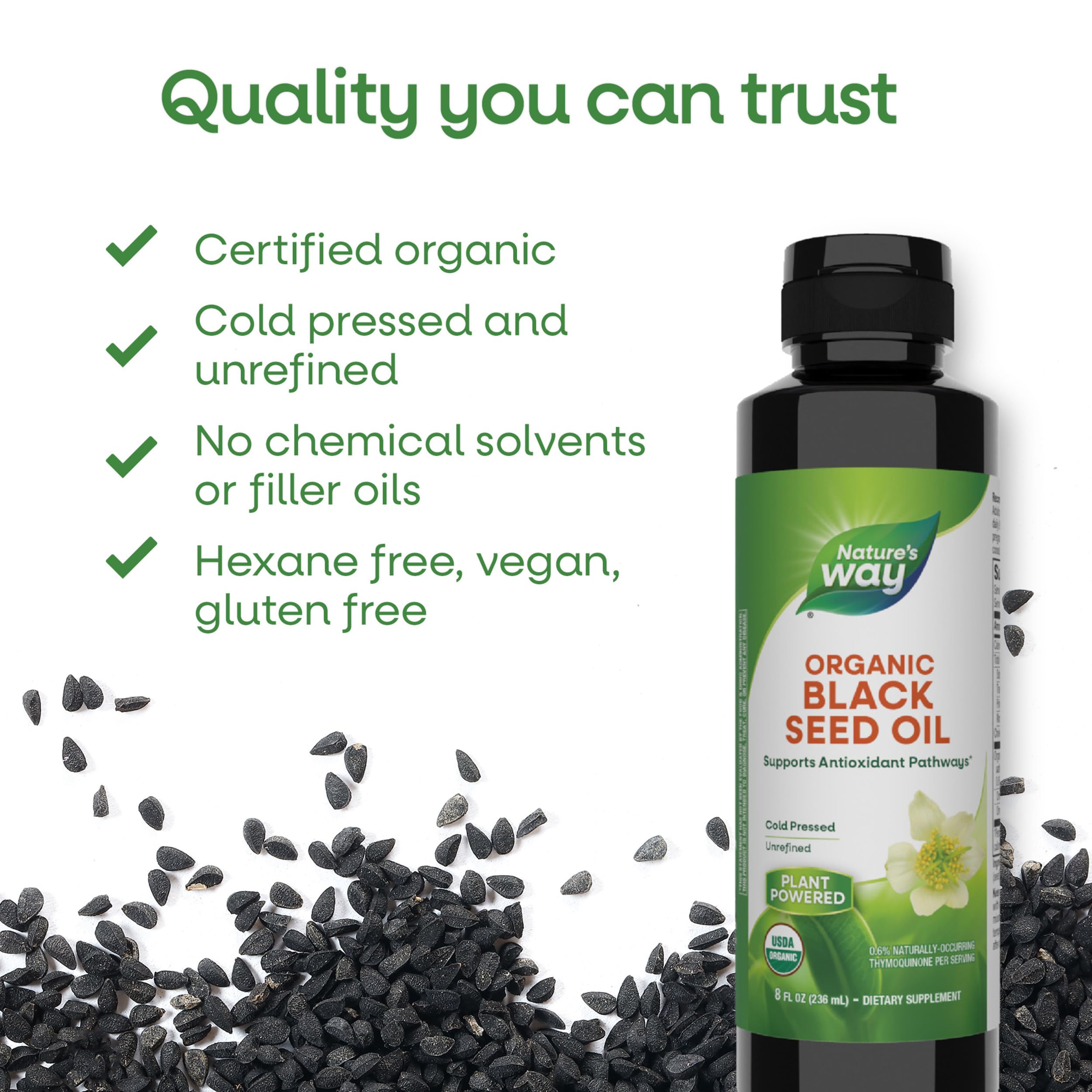 Nature's Way Organic Black Seed Oil, Supports Antioxidant Pathways*,8 Fl Oz — Amazon image 4