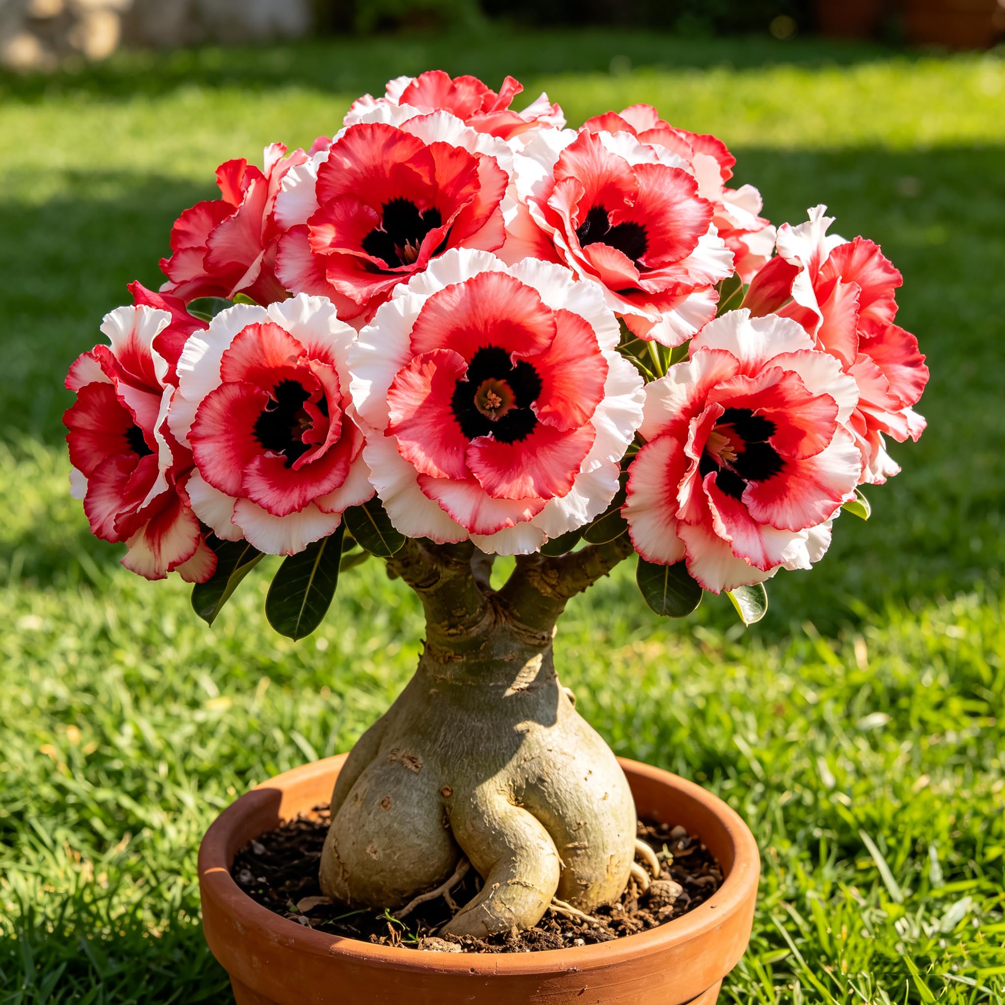 Premium Desert Rose Bulbs, Vibrant Trumpet Blooms, Drought-Tolerant Perennial Succulent Plant Bulbs, Excellent Display-1 Bulb-A